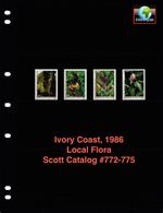 $4.25 Scott Value - 1986 IVORY COAST Flowers West Africa scarcer CV MNH NH UMM