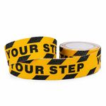 Watch Your Step Anti Slip Warning Tape PVC Floor Stair Safety Tape Black Yellow