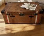 Victorian Antique Leather Storage Travelling Trunk H G Cave & Sons Coffee Table