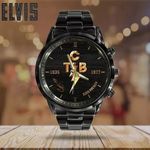 Elvis Presley Black Stainless Steel Watch Music Legend Fan Gift Y306268