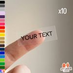 x10 Personalised Name Text Vinyl Sticker Clear Word Custom Size Font Colour
