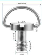 1/4" Captive Camera Screw with Folding D-Ring for Camera Quick Release Plate
