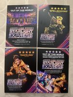 STARLIGHT EXPRESS THEATRE POSTCARD X 4-WEMBLEY PARK THEATRE-OUT OF THIS WORLD