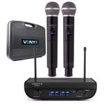 Vonyx WM82 Dual Wireless Karaoke Microphone System - 2 Handheld UHF Mics