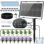 Solar Drip Irrigation System for 15 Pots,22 Modes Self Watering System  Garden