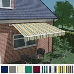 2.5 x 2m Manual Awning Canopy Garden Patio Sun Shade Shelter Retractable