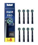 Oral-B Pro Cross Action Replacement Toothbrush Heads Black - Pack of 8