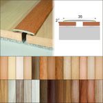 FLAT SELF ADHESIVE ALUMINIUM WOOD EFFECT DOOR EDGING BAR-TRIM-THRESHOLD-35mm A08