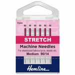 Hemline Sewing Machine Needles Stretch 6 Pieces Heavy  90/14  - H102.90 