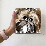 Shih Tzu Dog Artwork Water Color Look Small Illustration Fun about 4x4 Art Puppy