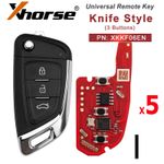 5 x Xhorse XKKF06EN Remote Key 3 Button Wireless Progarm For VVDI Key Tool/VVDI2