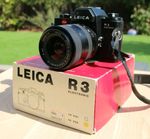 Leica R3 Electronic Black 35mm SLR Film Camera Body w/ Box, Strap, Manuals