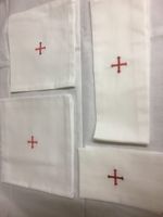 Church Linens, High Quality Altar Linens 100% Cotton  RED or WHITE cross.