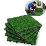 11/22/33pcs Artificial Grass Tiles 30x30cm Interlocking with Drainage Holes