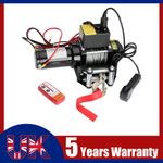 Electric Winch 3000lb 12V Steel Rope Black Wireless Recovery 4x4 UK 1000W