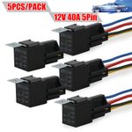 5x 12V Automotive Changeover Relay Relays Harness Socket Car Bike Van 40A 5-Pin
