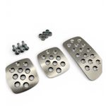 Alloy SILVER Pedal Extension Pad Cover Plates Set Motorsport Race Rally Car