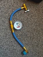 R134a Car A/C Refrigerant Charging Hose with Pressure Gauge Low Side Blue Mint C