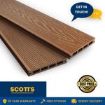 Teak Brown Composite Decking Board 3.6m – Woodgrain & Grooved | Low Maintenance