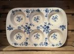 LAURA ASHLEY Cream Blue Flowers design China Pottery Baking Tray #OER7