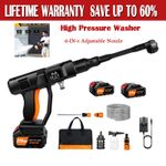 120Bar/1700PSI Electric High Pressure Washer Power Jet Wash Patio Car w/Battery