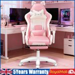 Cat Ears PU Leather Gaming Chair Ergonomic Adjustable Office Desk Computer Laiub