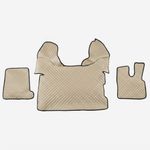 # Beige Floor Mats Eco Leather Covers for RH Drive DAF XF 106 Automatic Gearbox