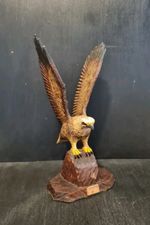 VINTAGE CARVED EAGLE HAND CRAFTED PAINTED DATED 1967 13" 