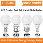 10 Pack LED Golf Ball 3W 5W 7W Bulb Warm Cool White Day Light E14 B22 B15 E27 UK