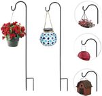 4X Garden Shepherd Crook Hooks For Border Bird Solar Lights Lantern Feeder Metal