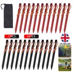 Pack of 12/24 Aluminium Alloy Tent Pegs 18cm Lightweight Nail Stakes Outdoor UK