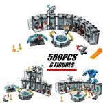 Build Blocks - Avengers Iron Man Hall of Armour | 560pcs + 7 Figures ABS Kit