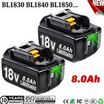 2 Packs 8.0Ah For Makita 18V Battery LXT LED Li-Ion BL1830 BL1840 BL1850 BL1860B