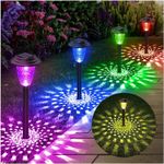 4PCS Solar Powered LED Garden Stake Lights Patio Yard Waterproof Outdoor Lamp UK