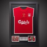Framed Steven Gerrard 2005 Istanbul Hand Signed Liverpool Shirt With COA £225
