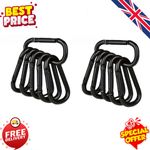 6 Pack Heavy Duty Carabiner Clip Screw Lock D Ring Keychain Hook