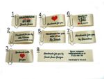 Handmade for you sew in craft business labels for fabric satin ribbon in cream