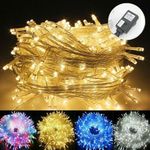10-50M LED Fairy String Lights Christmas Indoor Outdoor Tree Mains Plug in UK