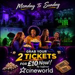 2x Cineworld Cinema Tickets For £10: Valid Monday To Sunday ~ Read Description