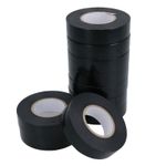 BLACK electrical insulation tape 19mm wide x 20 metres long (pack of 10) TE482