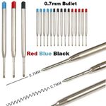 10 x Ballpoint Pen Refills Parker Cross Compatible Ink Refills BLACK/BLUE/RED