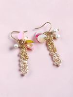 Japanese Freshwater Pearl Pink Gold Beaded Drop Earrings Joyful Vibe Handcrafted