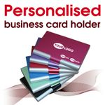 Personalised Business Card Holder laser engraved with name, text, logo