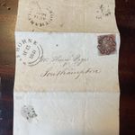 Lovely 1841 Dorset wrapper postal history Wimborne Southampton SG8 Plate 14 MX