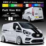 Decals For Ford Transit Custom L1 SWB Side Stripes Stickers Graphics Kit Bonnet