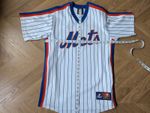 New York Mets Baseball Home Cooperstown Shirt jersey MLB Size S/M VG Con