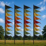 Exotic Festival Pendant Banner Kit - 3.4m Flagpole, 9 Flags & Ground Spike