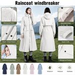 Women Long Hooded Raincoat Waterproof TPU Rain Jacket for Cycling Hiking Outdoor