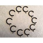 C Split Passing Curtain Rings Wrought Iron 46mm OD 36mm ID for 25-30mm Pole 10pc
