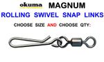 OKUMA MAIN LINE SNAP SWIVELS FOR COARSE SEA FISHING LURE FAST LINK BAIT CLIP RIG